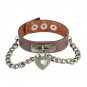 Chain with Metal Love Heart Snap Button Leather Bracelets