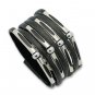 Punk Style Colorful Snap Button Alloy Leather Bracelets