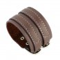 Alloy Genuine-Leather Bracelet Bangle Biker Adjustable