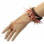 Alluring Long Spike with Attatched Ring Leather Bracelet