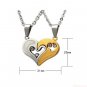 Collage Heart Shape Pendant Couple Necklace