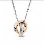 Double Interlocking Ring Lovers Necklace