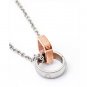 Fashion Titanium Interlocking Square and Round Pendant Lovers's Necklace