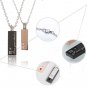 Rectangle Love Rhinestone Stainless Steel Couples Necklace