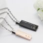 Rectangle Love Rhinestone Stainless Steel Couples Necklace