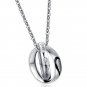 Love Titanium Couple' Double Rings Pendants Necklace