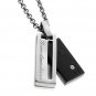 Diamond Rectangle Titanium Couple' s Necklace Jewelry