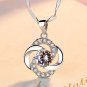 Sterling Silver Clover Crystal Crystal Pendant Necklace