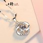 Sterling Silver Clover Crystal Crystal Pendant Necklace