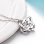 Clover Silver Necklace Crystal Pendant Necklace