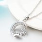 Sterling Silver Crystal Moon Star Pendent Necklace
