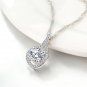 Sterling Silver Crystal Drop Pendant Necklace