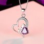 Women's Necklace Crystals Heart Shaped Pendant Pave