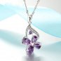 Fashion Crystal Charm Four Leaf Clover Pendant Necklace