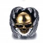 Feather gold skull between men