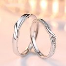 Sterling Silver Couple Rings for Women and Men 1 Pair Engagement Rings Set