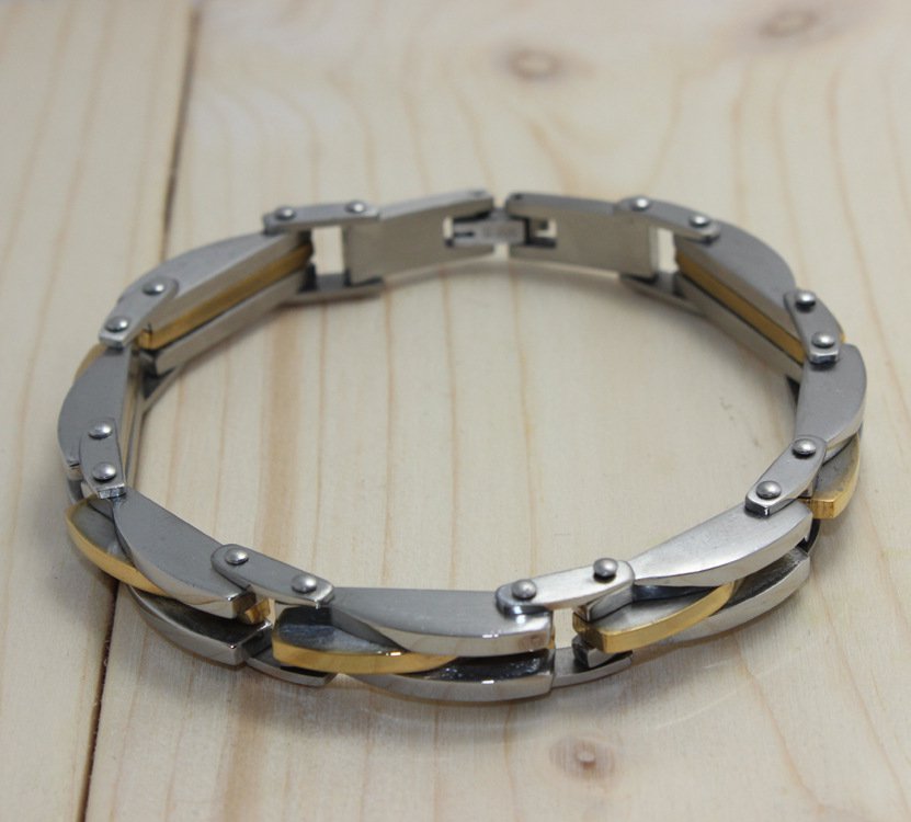 Two-stone Titanium Byzantine Men's Bracelet