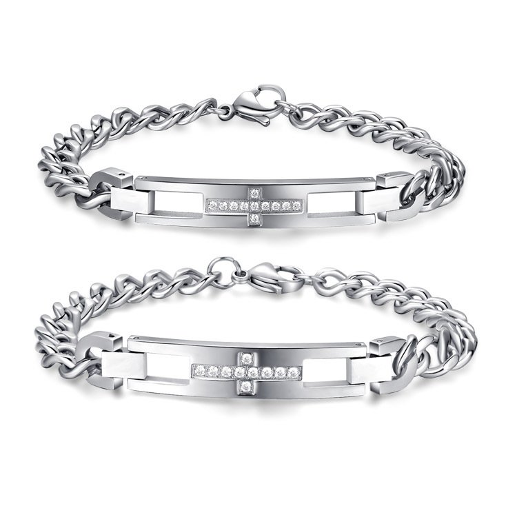 Titanium White Rectangle Cut-out ID Bracelet
