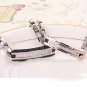 Diamond Embellished Titanium ID Couple's Bracelet