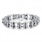Elegant Bicycle Chain Design Silicone Stainless Steel Bracelet