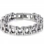 Elegant Bicycle Chain Design Silicone Stainless Steel Bracelet