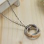Elegant Double Interlocking Rings Pendants Chain Necklaces