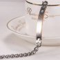 Fashion Man's Titanium Diamond And Engraved Promise Bracelet