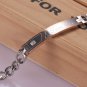 Fashion Man's Titanium Diamond And Engraved Promise Bracelet