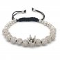 Imperial Crown with 6mm Gold-color Micro Pave CZ Braiding Macrame Bracelet