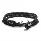 Tom Hope Black Triple Wrap Anchor Bracelet