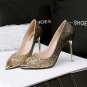 Sequins gradient high heels