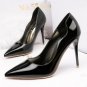 Paint pointed high-heeled shoes