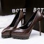 Fine with snakeskin high heels