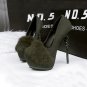 Leather horse hair high heels