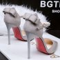 Suede sweet bowknot heels