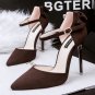 Suede sweet bowknot heels