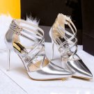 Cross word buckle Rome high heels