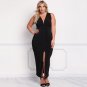 Plus Size Plunge Ruched Slit Maxi Gown