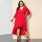 Polyester Solid Long Sleeve High Low Elegant Dresses