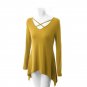 Women Crisscross Neck Long Sleeve Loose Fit Tunic
