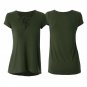 Women's Sexy Plain Deep V Neck Up Short Sleeve Blouse Top