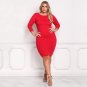 Women's Plus Size Long Sleeve Round Neck Casual Bodycon Dress