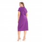 Plus Size Purple Short Sleeve Round Neck Midi Dresses