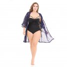 Fashion Plus Size Chiffon Print Loose Shawl Cardigan Top Cover Up Beachwear