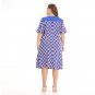 Plus Size Lattices Short Sleeve Dress