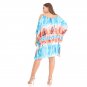 Plus Size Cold Shoulder Chiffon Printing Short Sleeve Dress