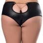 Plus Size Faux Leather Black Panty