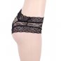 Plus Size Sexy Black High Waist Lace Strappy Panty