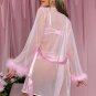 Pink Bring Your Passion Lace Bra and Robe Set