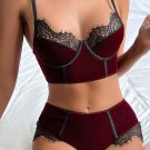 Waist Time Velvet Bra Set